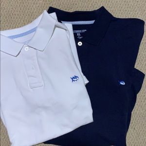 Two southern tide button, collard shirts